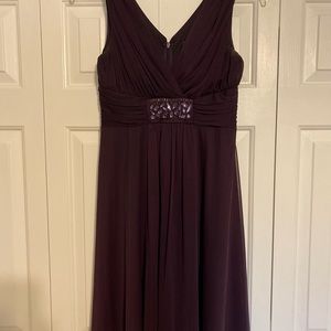 Deep Purple Dress with Jeweled Embellishment